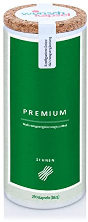 Wunschkapsel SEHNEN Premium Ergänzung | unterstützt Regeneration und Aufbau von Sehnen und Bändern | mit MSM, Methionin, Mädesüß-Extrakt, Selen plus E | 290 Kapseln aus deutscher Manufaktur