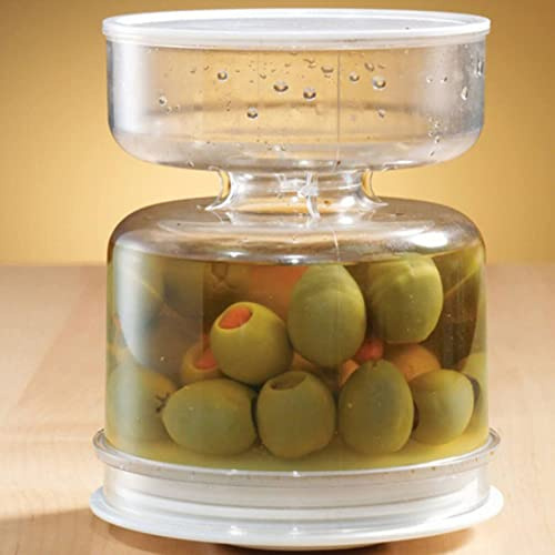 Mumusuki Gurkenglas, Oliven und Gurken-Sanduhrglas Getrennt Vom Wet and Dry Pickle Separator Flip Jar Wet Dry Dispenser
