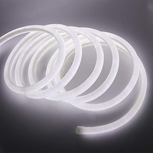 KISUFU 220V Neon LED Streifen,8m LED Lichtschlauch Außen, LED Band Silikon IP65 Wasserdicht 3000K Schneidbar Flexibel Neonlicht für Schlafzimmer, Party, Zuhause, Küche,Weihnachten,Dekoration, Bar etc