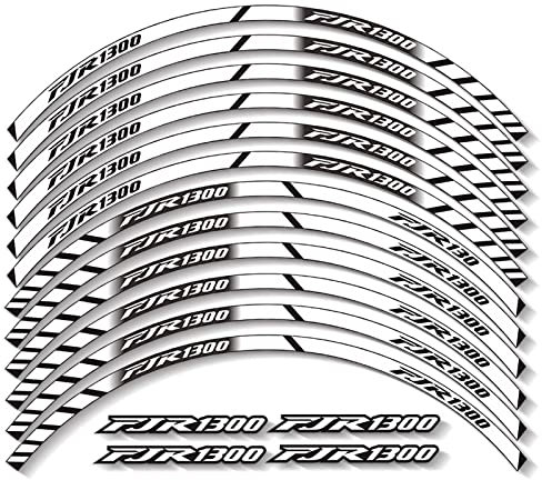 Felgenband Motorrad Inner Outer Wheel Nabe Aufkleber Dekorative Felge Wasserdichter Hochreflektierender Aufkleber Für YAMAHA FJR1300 FJR 1300(Color:Bianco)
