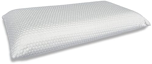Sabeatex Nackstödskudde av Visco mjukt skum, huvudkudde, viskos elastisk minneskudde, nackkudde med överdrag, vit, 70 x 35 x 13 cm
