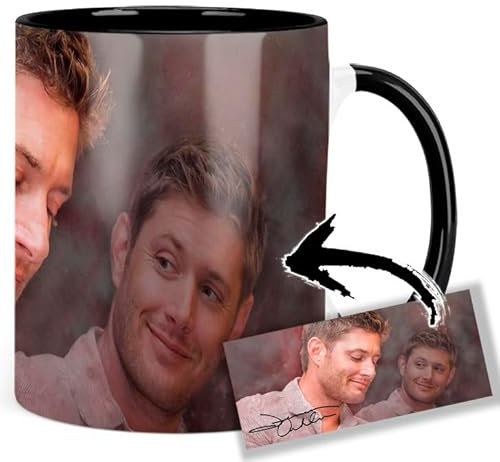 Jensen Ackles Tasse Innen & Henkel Schwarz Keramikbecher Mug
