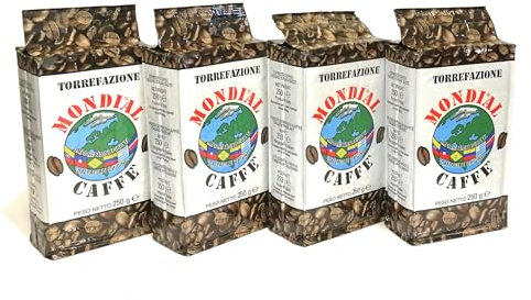 Caffè Macinato sottovuoto per MOKA Miscela Mondial - Pedaccini Caffè - Confezioni da 250 g n. 4 unita'