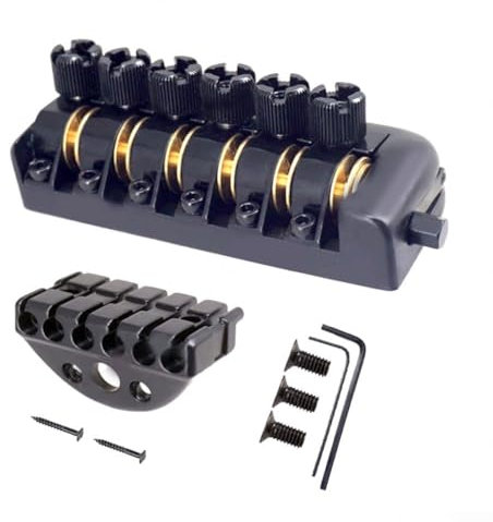 Gitarrenbrücke, Tremolo-System, Headless-Gitarrensteg, 6 Saiten, Sattel, elektrisch, kopflos, feste Brücke, Saitenhalter, Mutter 75,5 x 32 mm (C)