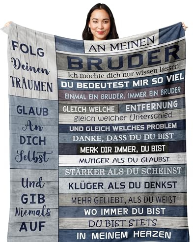 Yesbird Bruder Geschenk, Geschenk für Bruder, Geschenk Bruder Geburtstag, Bester Bruder Geschenk Decke 150X130CM, GM-601