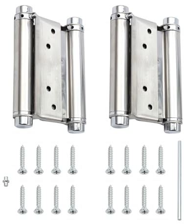 2 Stück Pendeltürscharnier 4 Zoll Edelstahl 25 kg Tragfähigkeit | Türscharnier Türband Scharnier für Saloontür Pendeltür Schwingtür Metall- & Holztüren