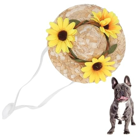 Hunde-Sombrero-Hut, Haustier-Strohhut, Lustige Mexikanische Sombrero-Kappe, Party-Dekorationen Für Geburtstagsparty-Dekorationen(S-Gelb)