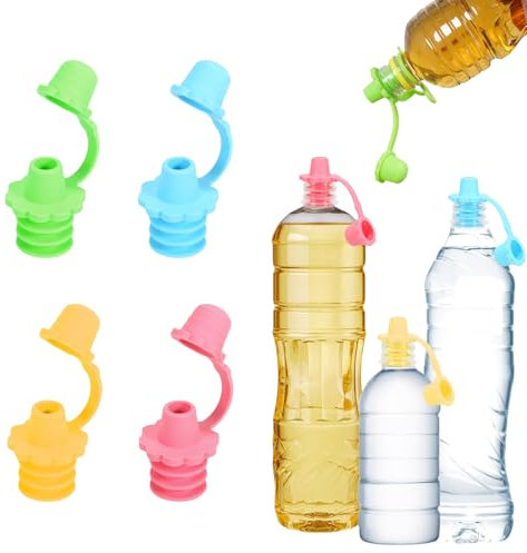 NATOSU 4 Pezzi Adattatore per Beccuccio per Bottiglia in Silicone di Ricambio per Tappi per Bottiglia d'Acqua a Prova di Perdite Tappo per Bottiglia d'Acqua per Bambini Senza BPA