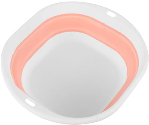 Beaupretty Fregadero Plegable Para Lavado De Cara Lavabo Portátil Para Diseño y Para Camping y Color Rosa y Blanco De Almacenar y Secar