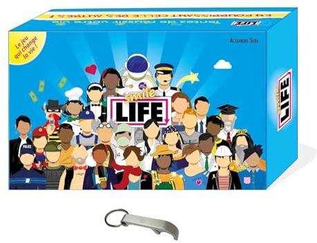 Blumie Shop Smile Life Kartenspiel, französische Version, Basisspiel + 1 Flaschenöffner – 2 bis 6 Spieler – ab 12 Jahren