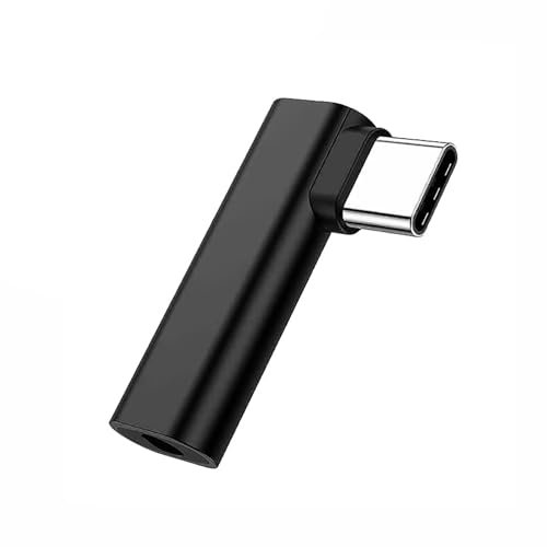 EUZUXU Adattatore Audio da USB C a 3,5mm, per Cuffie 90 Gradi Adattatore, Adattatore Jack per Cuffie di Tipo C, per i-Phone 15 Pro Max/15 Pro/15 Plus, i-Pad Pro Air, Pixel