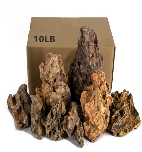 ChaoLeHo Dragon Rocks Aquariums Stones Natural Rocks for Aquascaping, Aquariums, Terrariums, Vivariums Decorative Stone,Reptile Enclosures,Paludariums,and Gardens-10lb（2 to 7 inch）