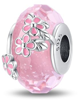 Pandach Charme Perles en argent sterling 925 pour bracelet et collier Pandora Compatible avec bracelets européens pour femmes et filles C2