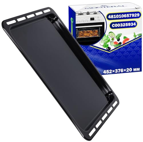 Bandeja Horno de Esmaltado 452x376x20 mm Altura Interior de Borde 18,5 mm - Código Original 481010657929 para Whirlpool para Bauknecht - Garantía de 10 Años - MONTERAL