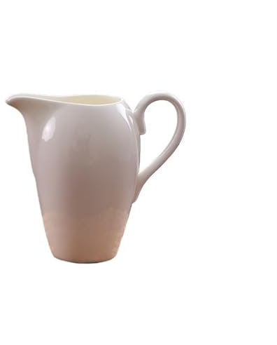 SDA287MZ Sauce Boat Gravy Boat with Handle 10.1 Oz White Milk Pitcher Ceramic Sauce Boat for Salad Dressings, Creamer, Broth, Black Pepper Gravy Jug(White)