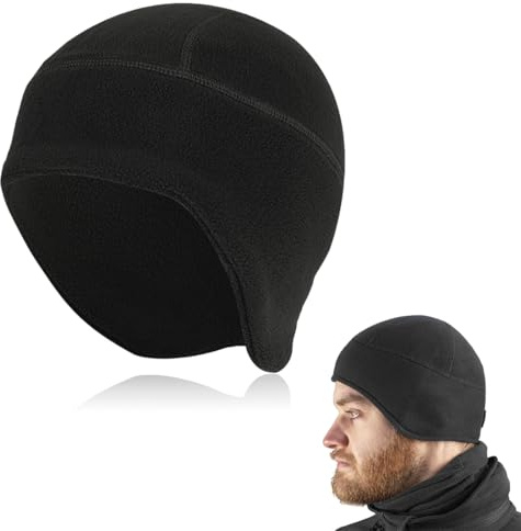 QOMJUFA Gorro Ciclismo Bajo Casco, Gorro De Ciclismo a Prueba De Viento,Forro Cálido para Cascopara Gafas,Gorro para Deportes De Invierno con Orejeras,Forro para Casco Apto para Hombres