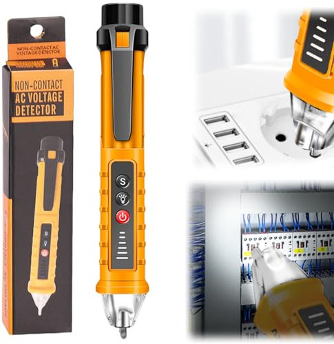 HIVETZ Voltage Tester, 12V-1000V AC, Non-Contact, Wire Breakpoint Finder, Electric Pen Tester with LCD Display, Flashlight, Buzzer Alarm