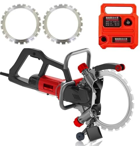 Scie à BéTon à Disque, Scie à BéTon à Anneau Pour Rainureuse Murale 8800 W/9500 W Avec Lame, Profondeur De Coupe 270 Mm, 3000 Tr/Min,8800W-2xblade