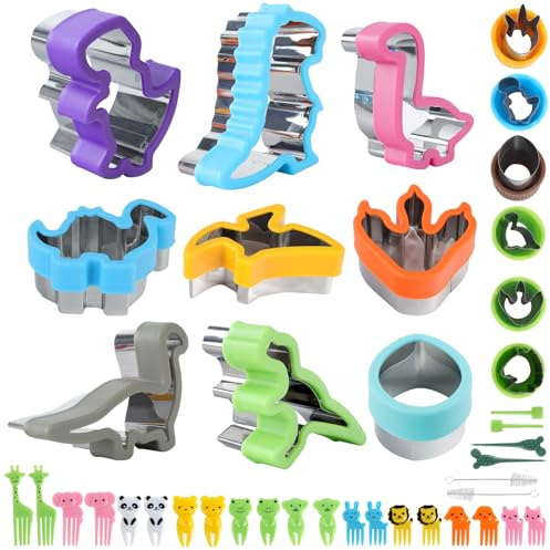 Foyucool Ausstechformen Weihnachten 15-teilig, Dino Plätzchen Ausstecher | DIY Edelstahl Keksausstecher, Cookie Cutter, zum Ausstechen von Keksen und Fondant
