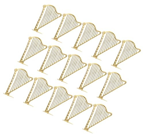 Warmhm 15stücke Miniatur-Harfe-weihnachtsbaumschmuck Kleine Harfenornamente für Baumdekoration Mini-harfen-weihnachtsdeko Hängende Musikinstrumente-schmuck für Feiertage