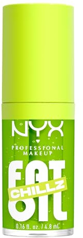 NYX Professional Makeup Fat Oil Chillz, Kiwi Freezie – eisig schimmernder Lipgloss mit kühlendem Effekt auf den Lippen, 4.8 ml