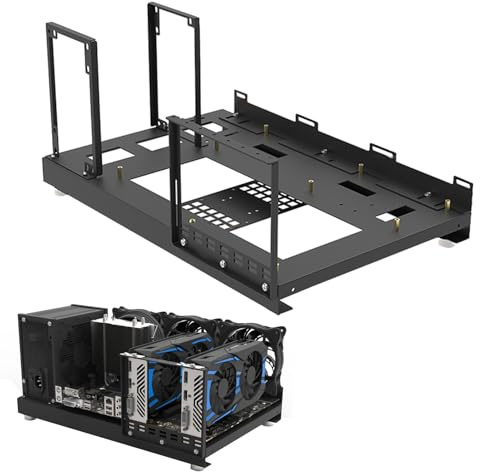 Offenes Gehäuseset – Offenes Gehäuse für Build PC, Unterstützung für Hardware-Tests | Flach zum Beweis von Spielen, modularer Computerrahmen, vertikales Overclocking-Aluminium-Rahmen, Bu