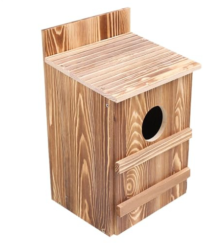 Eulenhaus, Eulenhäuser für draußen, Eule Vogelhaus groß handgearbeitet, Holz Eule Nistkästen für draußen | Kreisförmige Öffnung, einfache Montage, großes Vogelhaus für Turmfalken Vögel, inklusive