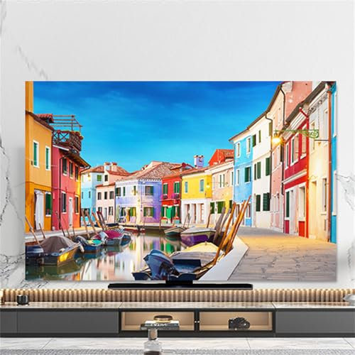 Hixingo Cubierta Antipolvo para TV, Funda para Televisor Elástico Protector para Smart TV, Cubierta de Televisión Pantalla de Funda Modas impresión Paisaje (Casa,65)