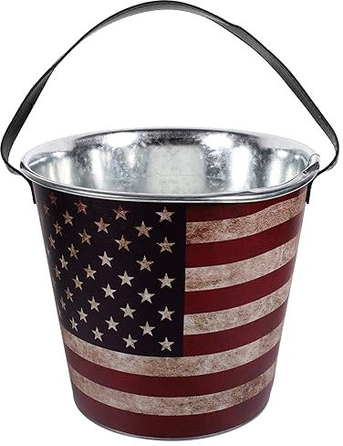 HOLIDYOYO Seau à Glace en Fer Style Vintage, Grosse Ouverture, Structure Renforcée, pour Vin et Bière, pour Hôtel, Fête, Bar et Pique-niques