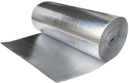 Isolant Thermique Feuille, Feuille Isolante Thermique, Film Isolant Double Feuille à Bulles en Aluminium 0,6 x 10 m - Pour Toit et Fenêtre - Isolation Thermique et Protection Contre le Froid(0.6x10m)