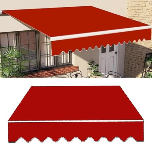 genérico Toldo retráctil de para Patio, con Cubierta de Repuesto, Impermeable, con protección UV, para balcón, jardín y Ventana no Incluye Soporte para sombrilla(Rojo, 300 x 150 cm)