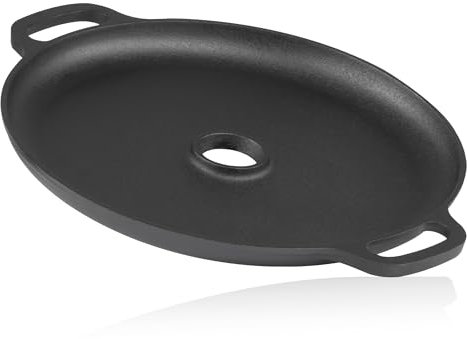 BBQ-Toro Plancha en fonte Ø 34,5 cm | Plaque de cuisson pour four à fusée | déjà culotte, preseasoned | Anneau de barbecue et poêle, barbecue au charbon de bois