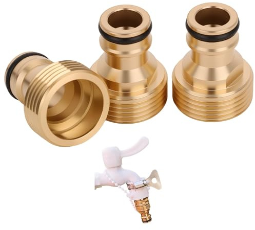 3 conectores de manguera de jardín, adaptador de grifo con rosca exterior y acoplamiento de enchufe para manguera de jardín (compatible con sistema de conexión Gardena)