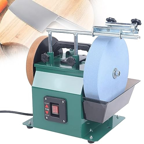LVSEWOA Affûteuse de Couteaux électrique, Outils d'affûtage de Couteaux, broyeur à Pierre Humide à Refroidissement par Eau à usages Multiples et bidirectionnel