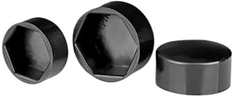 Écrou hexagonal à tête plate, capuchon de protection en plastique, vis hexagonale externe, capuchon décoratif à tête basse, couvercle anti-poussière(Black,20pcs 21X13XM14)