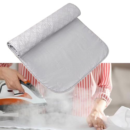 Faltbare Bügelmatte for Tisch Hitzebeständige & Rutschfeste Bügelunterlage Mit Polsterung Tragbare Bügeldecke & Bügelkissen for Reisen Nähen & Dampfbügeleisen(48x85cm)