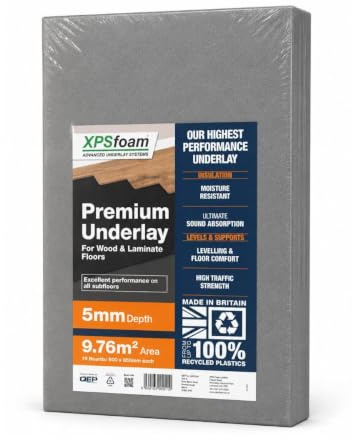 Laminate Underlay XPS Premium 5mm Black Underlay for Laminate or Wood Flooring 9.76m² Per Pack