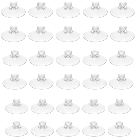 Lot de 30 ventouses de table en verre transparent sans crochets pour dessus de table en verre - Anti-collision - Ventouses de rechange pour l'organisation de la maison, la décoration de Noël (20/25/30