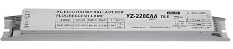 balasto electrónico YZ-228EAA Rectificador de YZ-328EAA T5-E 220-240V 2 * 28W 3 * 28W T5 balastos electrónicos for lámpara fluorescente de tubo T5 HO(YZ-228EAA)