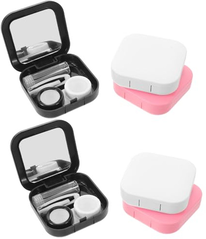 Veemoon Square Contact Lens Case 6 Sets Plastic Travel Holder