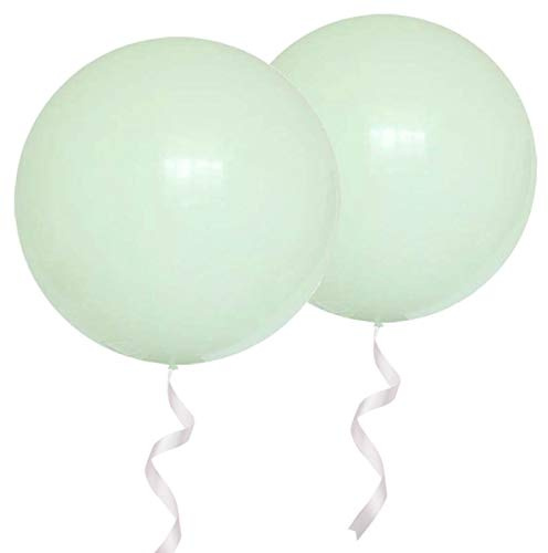 OUPKING 36 Inch Giant Round Balloons Macoron Green 6 Packs Latex Balloons for Photo Shoot Wedding Baby Shower Birthday Party Decorations