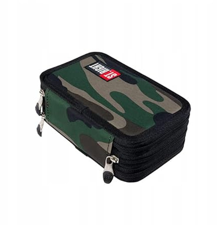 Goldkids St. Right XXL Federtasche Federmappe Federmäppchen 46-teilig gefüllte Schüleretui 3-stöckig 19 x 13 x 7 cm inkl. Füller und leuchtender Anhänger Military Moro