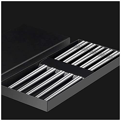 ZHANGDONG Palillos Chinos Palillos Sushi Palillos Coreanos Juego de Palillos de Metal, Palillos de aleación y Acero Inoxidable, Palillos Reutilizables para Fideos de arroz, se aplican al hogar y