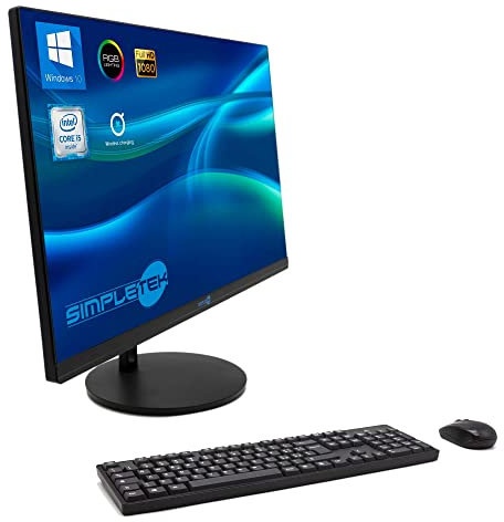 SIMPLETEK - Ordenador todo en uno de 24 Full HD Core i5 hasta 3,1 GHz Windows 10 | RAM 16 GB SSDmSATA 480 GB + SSD 2,5 2 TB ratón y teclado inalámbrico