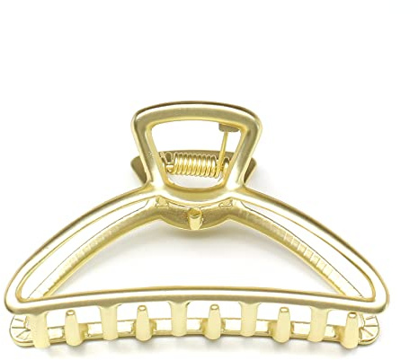 QinGoo Groß Metall Haarklammer Klauen Haarspange Schöne Damen Haarschmuck Elegant Haar-Accessoire 1stück(8cm*4.5cm,Matt Gold)