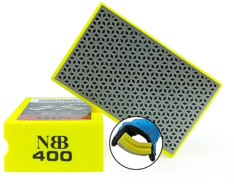 NBB Handdiamantdyna för slipning eller polering av diamantblock manuell diamantsvamp med flexibel svamphållare för slipning sten keramik glas trä metall (1, 400#)