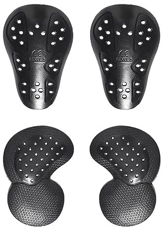 CTBQiTom Level 2 Ginocchiere e Fianchi Protezioni per Pantaloni Moto Jeans Ricambio Nero 4pz