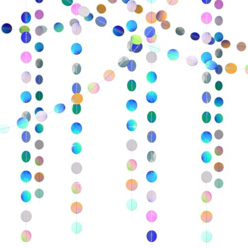 Guirnalda de Círculos de Papel,52 Ft Guirnalda Cumpleaños Brillante Decoracion Colgante Fiesta Banderola Colgante Papel para Fiesta Festival Boda Cumpleaños