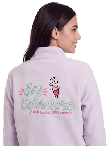 Nurse is Love Chaqueta Polar Mujer para Enfermera - Sudaderas Mujer sin Capucha, Forro Polar de Invierno Doble Bolsillo y Cremallera Facil de Lavar Talla XXL Enfermera Original