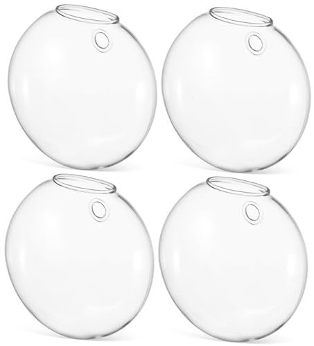 POPETPOP 4stücke Wandbehang Glasvase Transparenter Glasblumentopf Klare Wandhalterung Pflanzgefäß Für Hydrokulturpflanzen